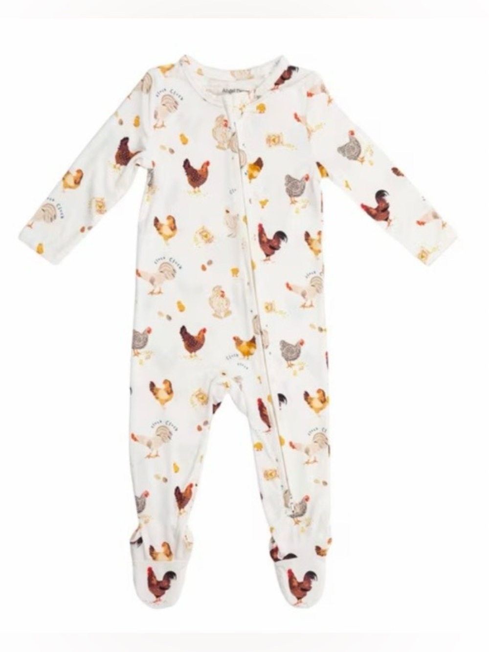 Angel Dear|Baby gender neutral Bamboo White Chicken Print Pajamas footies,Farm• - Picture 12 of 15